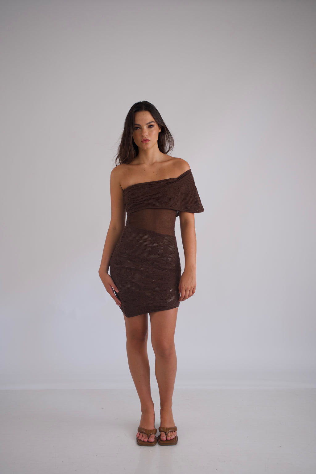 Vera Mini Dress Cocoa Brown