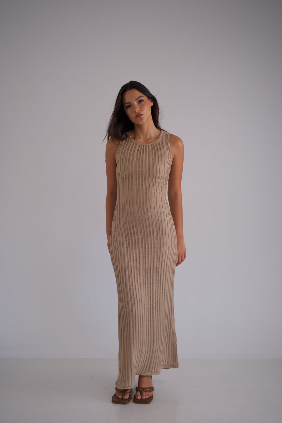 Coral Dress Light Beige