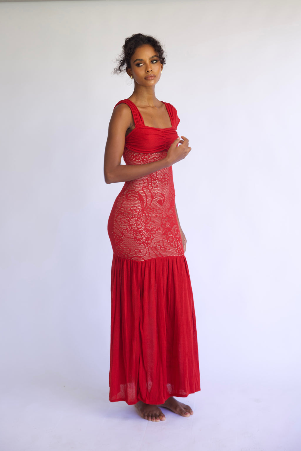 Areia Dress Ruby Red